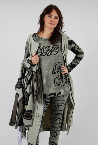 Round Neck Top with Lettering Design in Defender Print