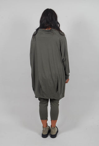 Relaxed Tunic Dress with Motif in Camp Shiny Print