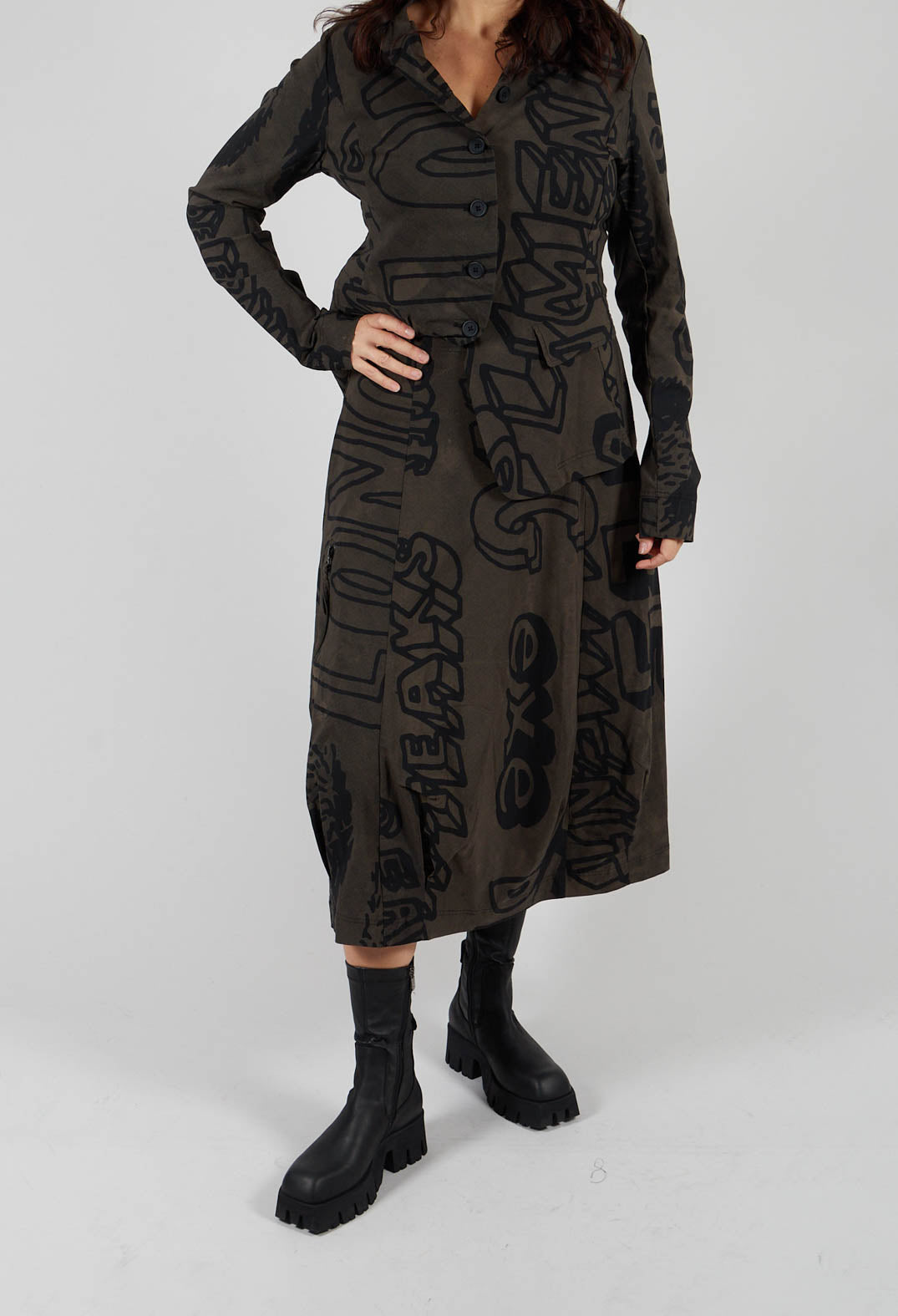 Pull On Skirt in Jungle Big Print