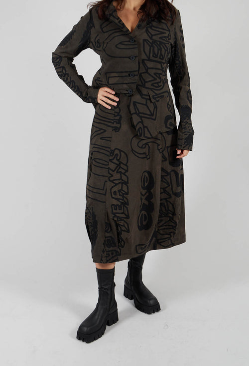 Pull On Skirt in Jungle Big Print