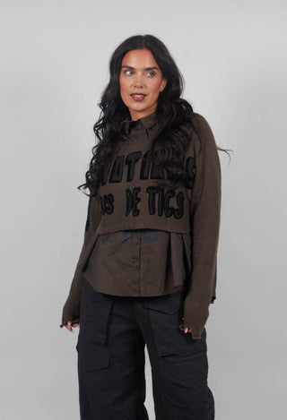 Relaxed Fit Cropped Jumper in Jungle Print