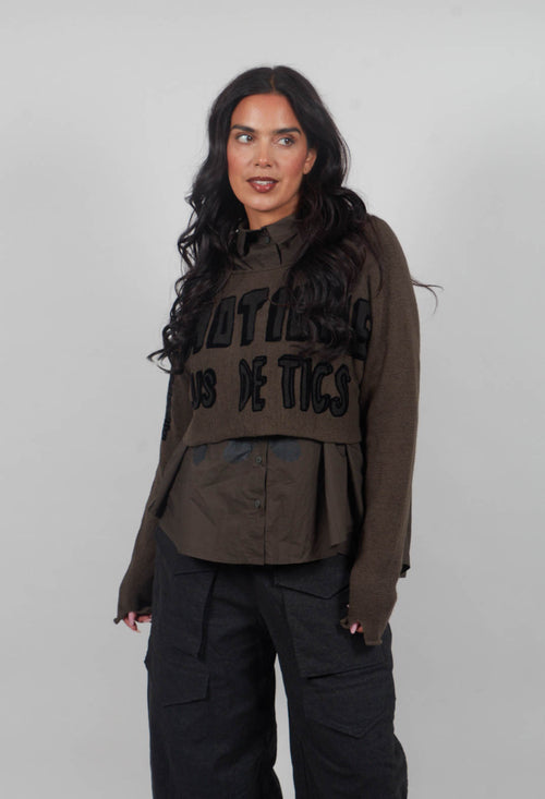 Relaxed Fit Cropped Jumper in Jungle Print