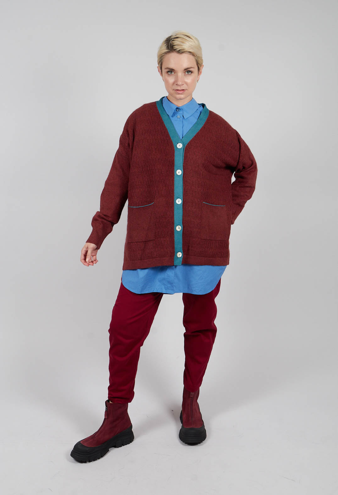 Long Cardigan in Hollister Steel