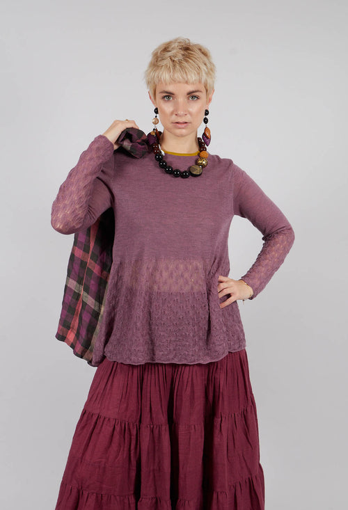 Frill Top Key Jumper in Heather