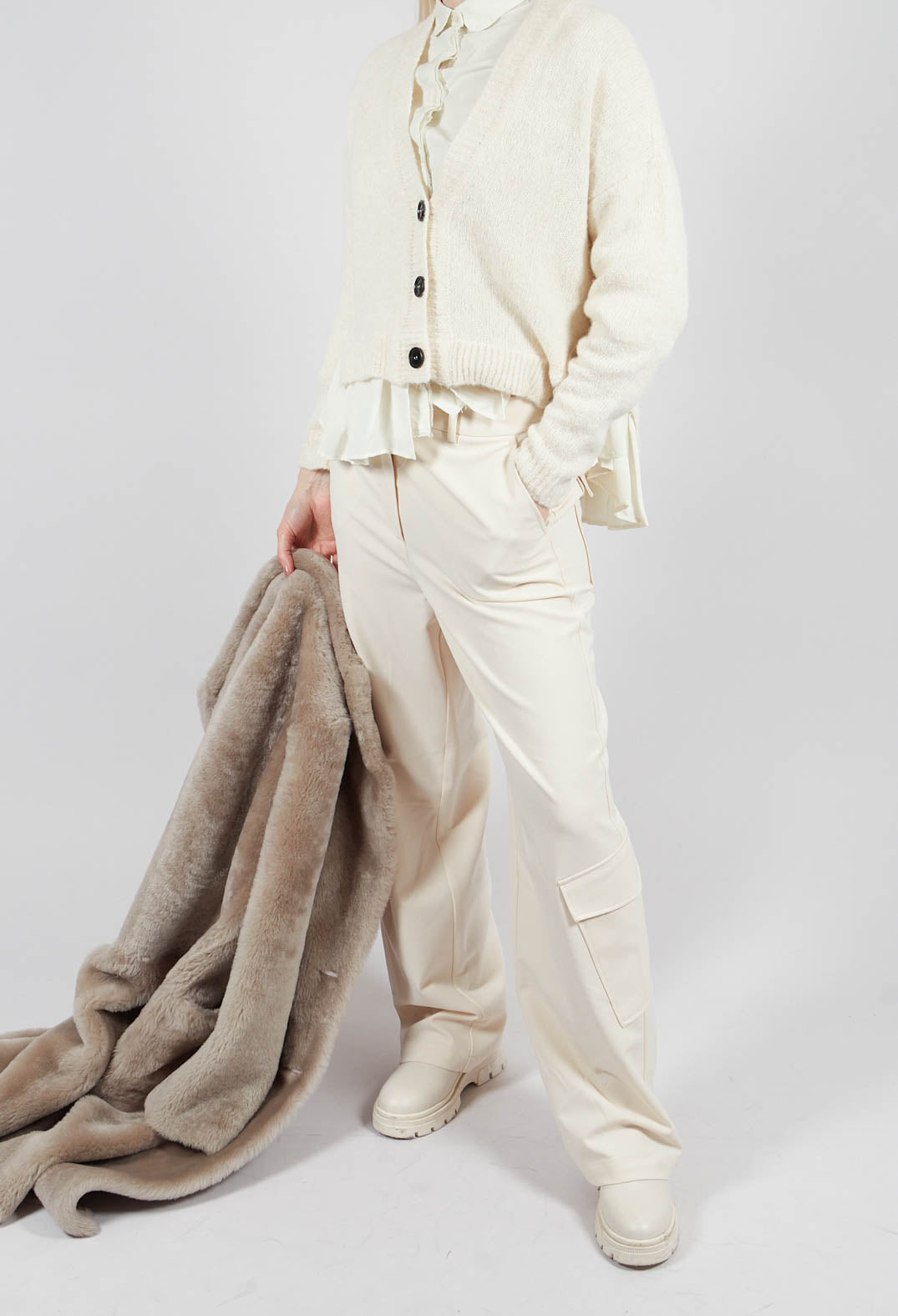 Cargo Pants in White Swan