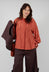 Washed Silk Blend Shirt with Lace in Caramel