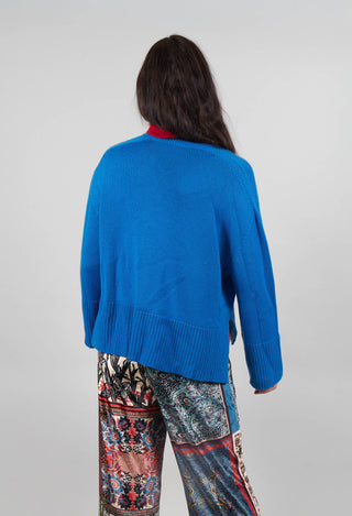 Garment Dyed Wool Sweater in Bright Cobalt