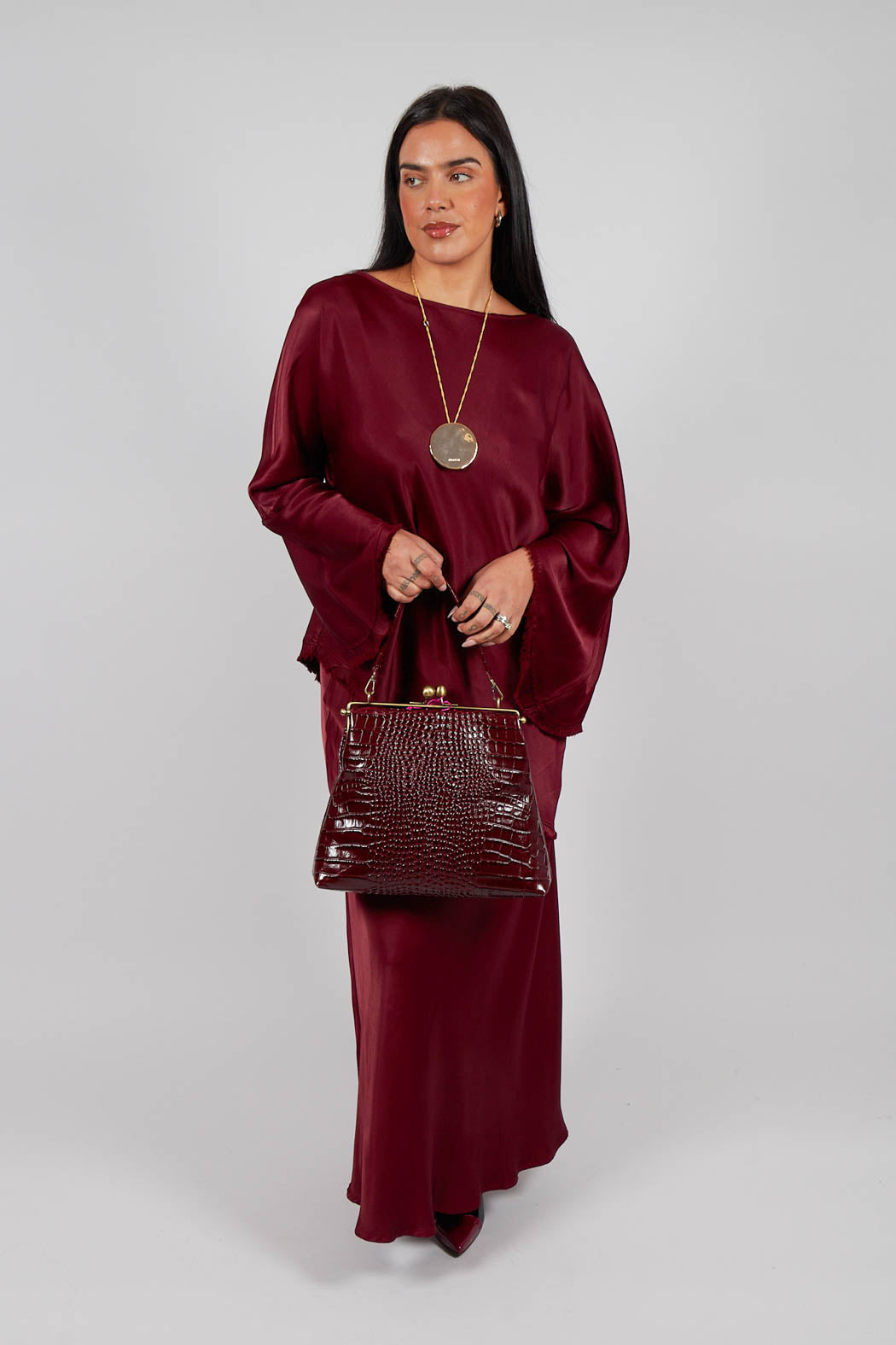 Raj Sicilia Skirt in Smoky Red