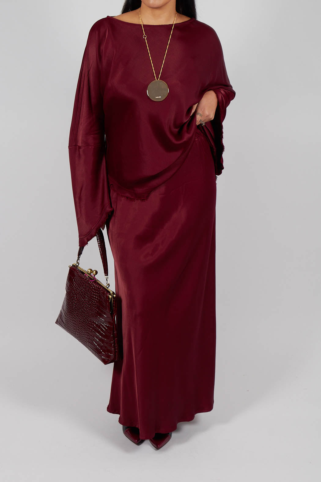 Raj Sicilia Skirt in Smoky Red