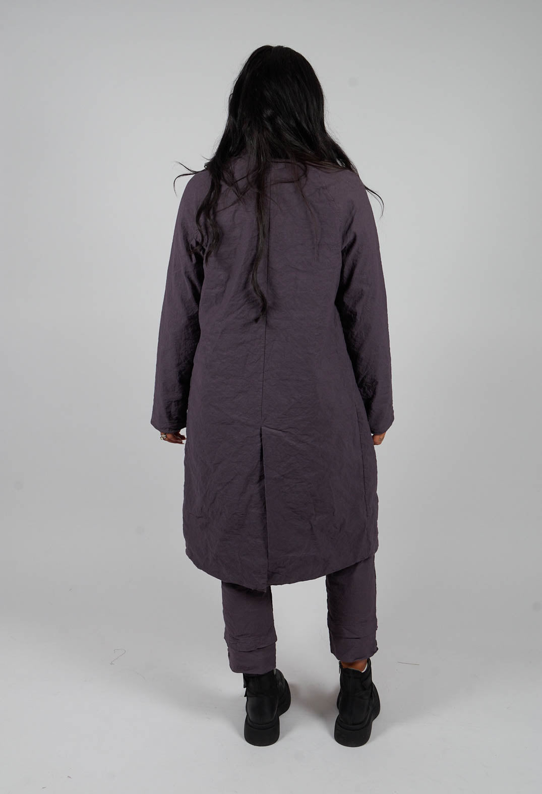 Longline Coat in Melanzana