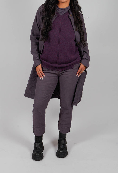 Straight Leg Trousers in Melanzana