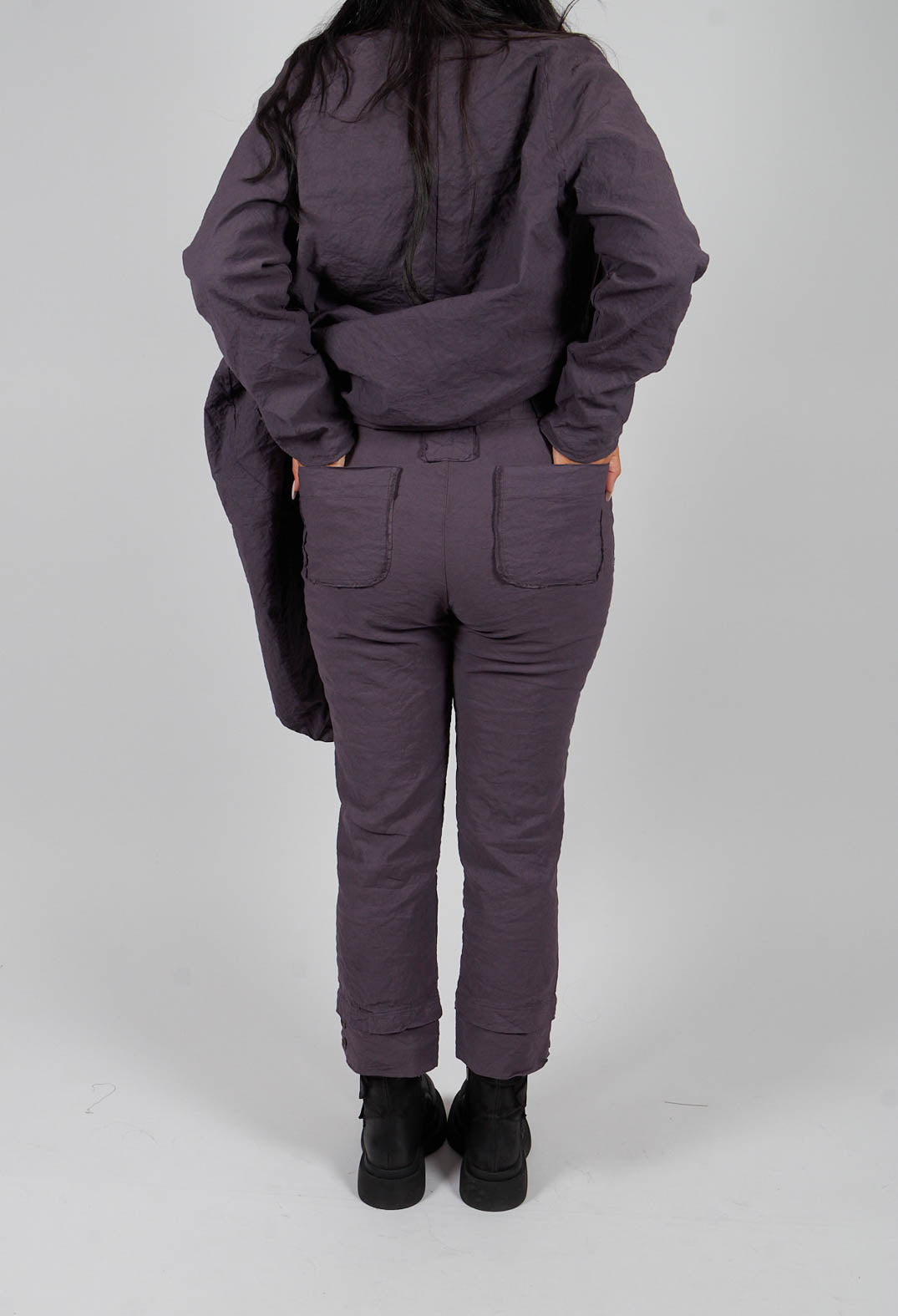 Straight Leg Trousers in Melanzana