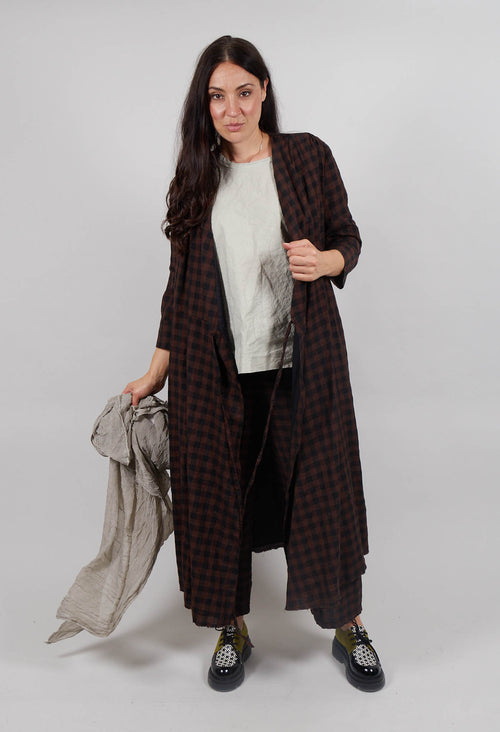 Wrap Dress in Ebano Check