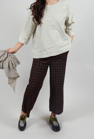 Pull On Trouser in Ebano Check
