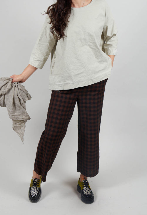 Pull On Trouser in Ebano Check