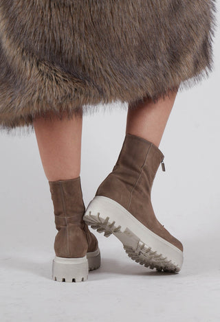 Ankle Boots with Front Zip in London Cardboard