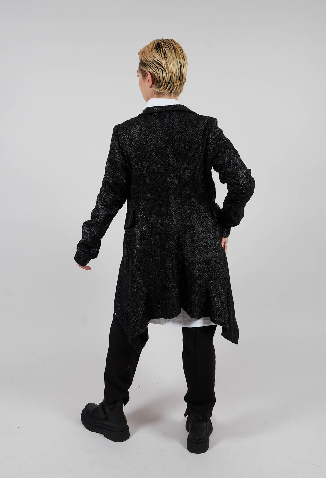 Fluid Penguin Coat in Black