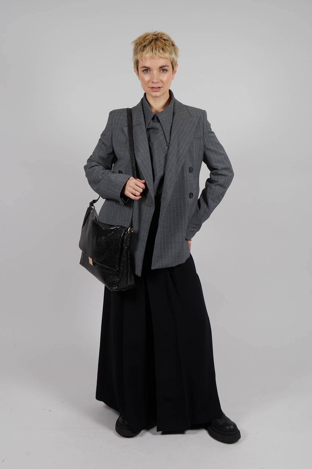 Double Breasted Blazer in Grigio