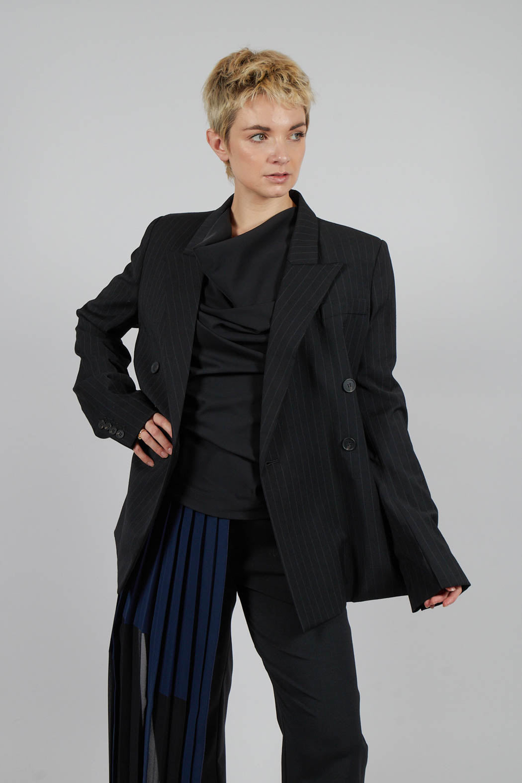 Double Breasted Blazer in Nero