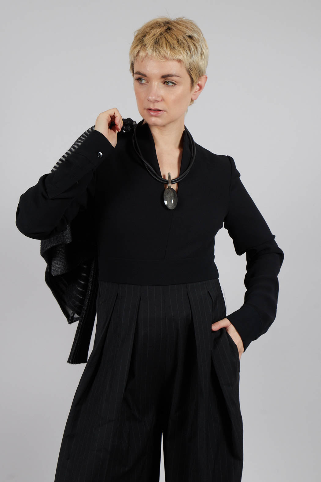 Wide Leg Jumpsuit in Nero