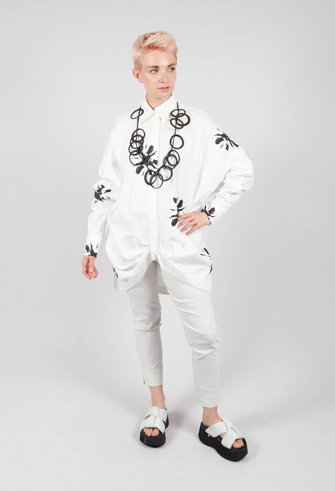 Stretch Ankle Grazor Trousers in Efesto Avorio