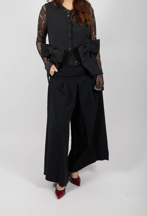 Pleated Wide Leg Pants in Lalabel Nero