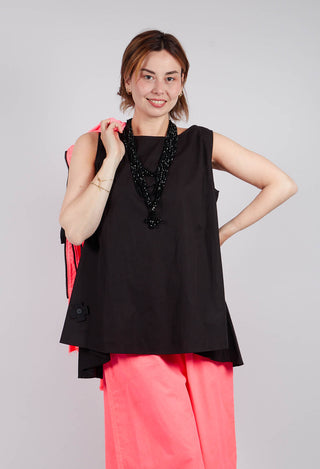 Pop Top Vest in Black