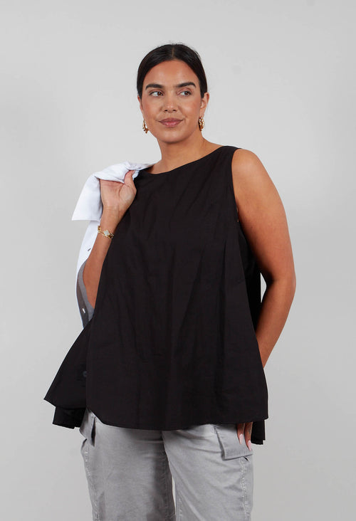 Pop Top Vest in Black