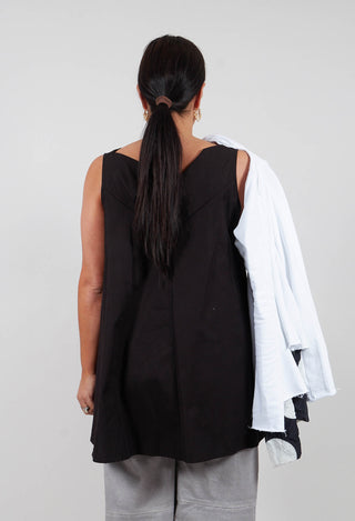 Pop Top Vest in Black