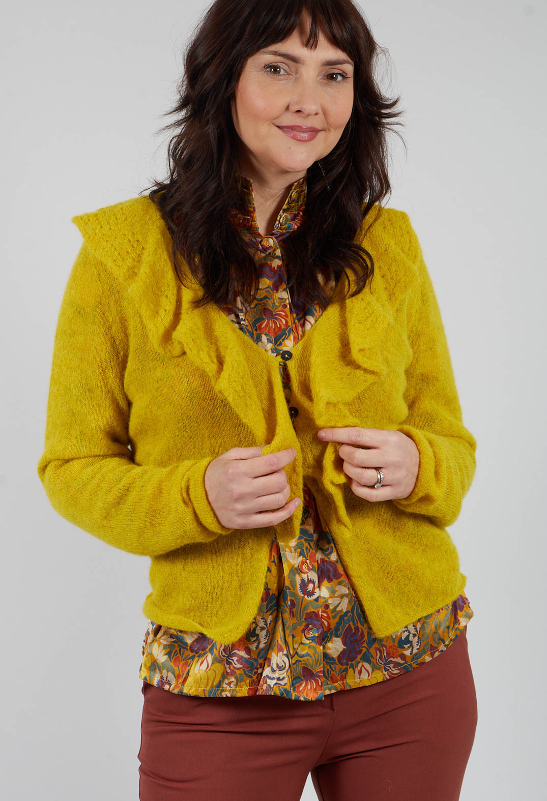 ★残り2着★ frill hand knit cardigan Callen Cardigan | Lobster Crochet Cardigan | Hunter Bell