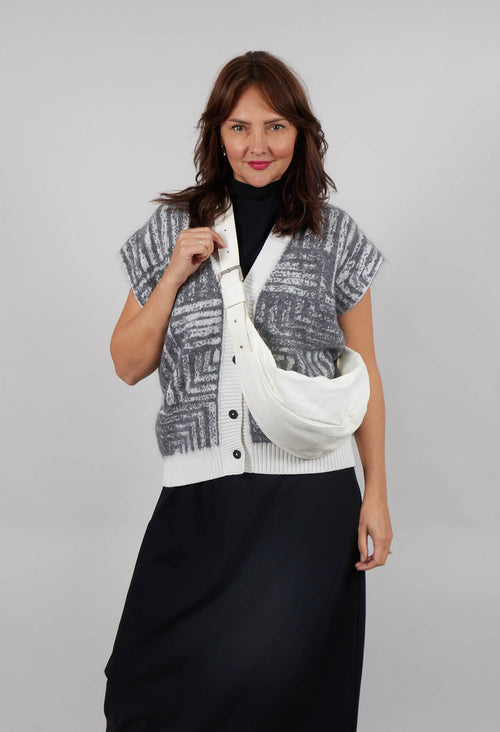 Sleeveless Cardigan in Steel Grey