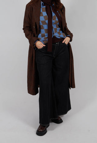 Wide Leg Denim Jeans in Navy