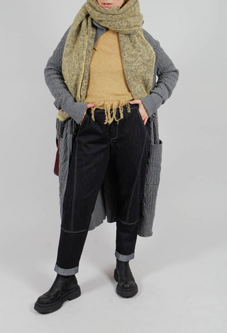 Contrast Stitch Denim Jeans in Navy