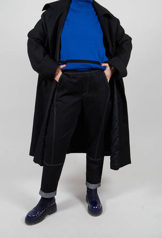 Contrast Stitch Denim Jeans in Navy