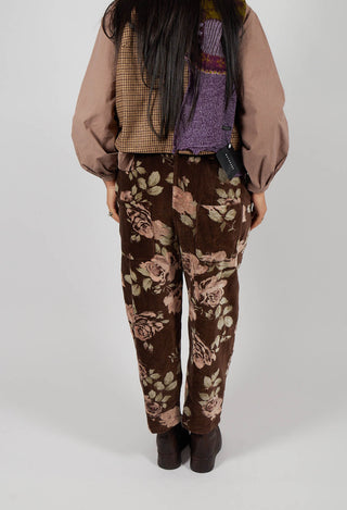Gaston Trousers in Velour Fleur Chocolat