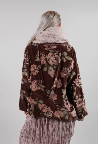 Jacket in Velour Fleur Chocolat