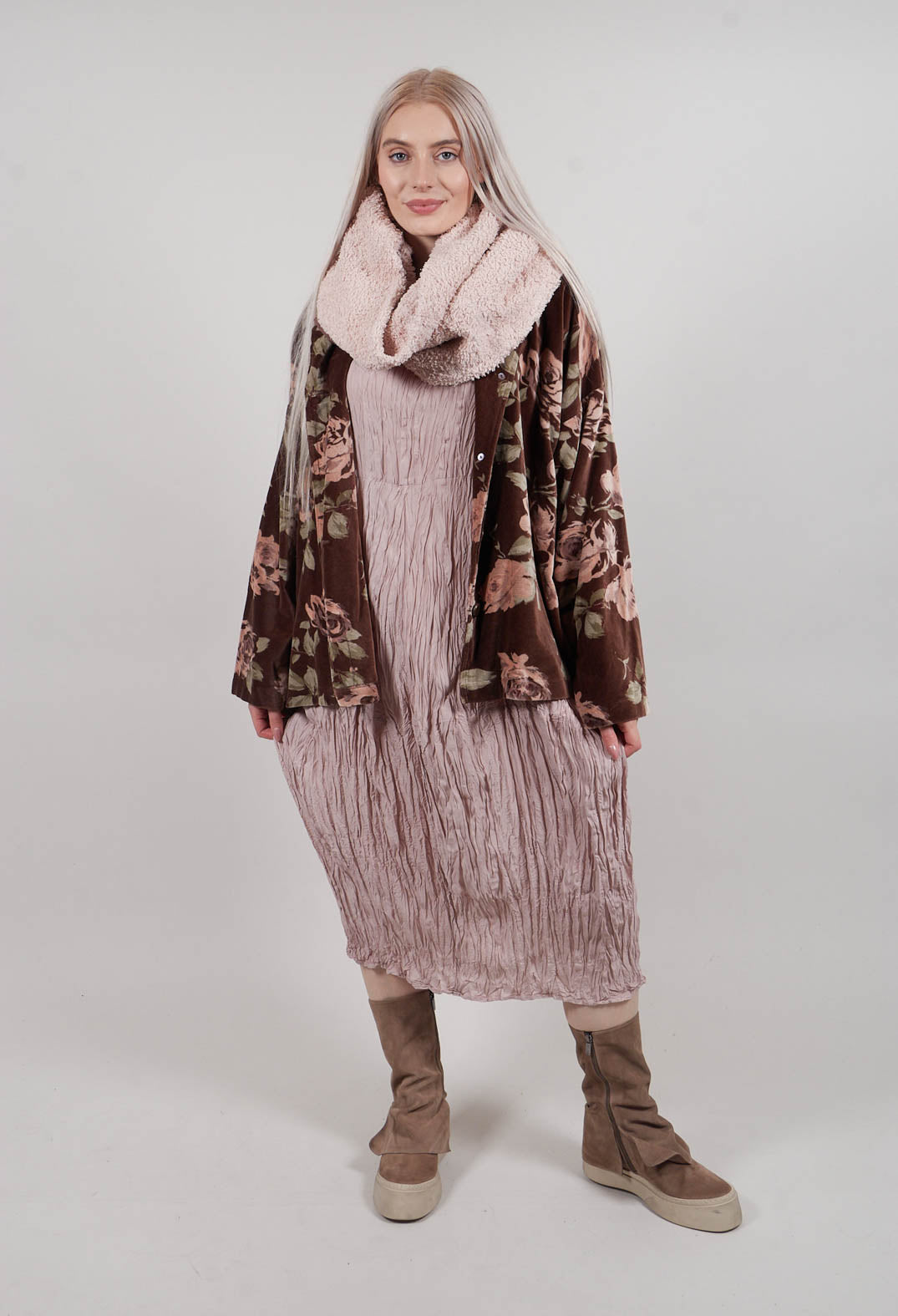 Jacket in Velour Fleur Chocolat