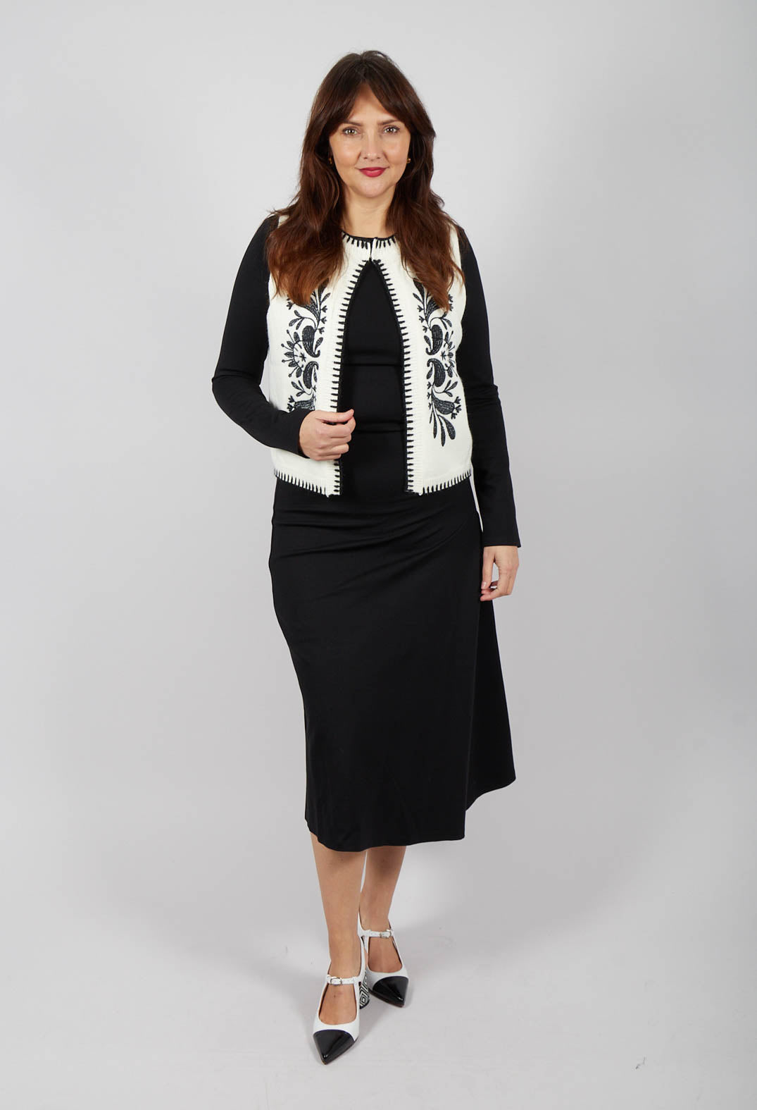Dallas Knitted Waistcoat in Ecru