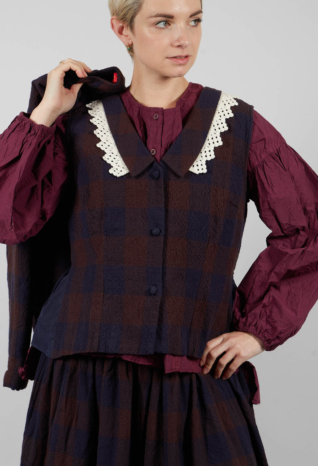 Zalina Top in Check