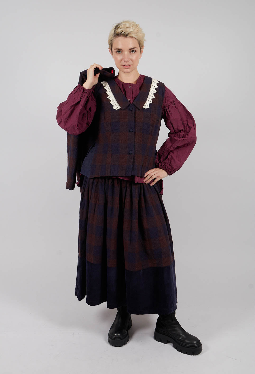 Odette Blouse in Dark Plum