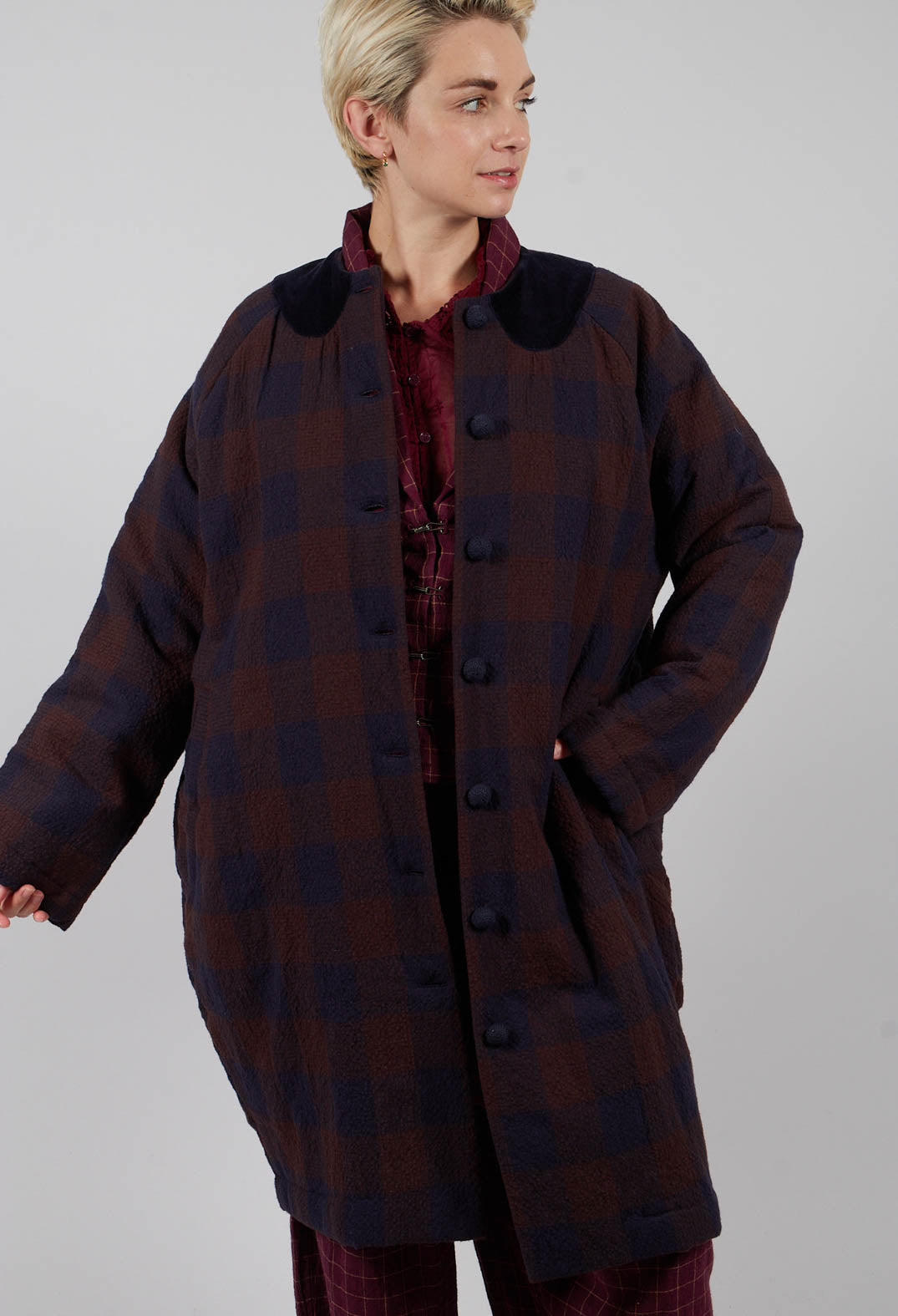 Samira Coat in Check