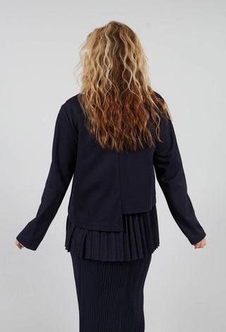 Pleated Top with Overlay in Blue Nights