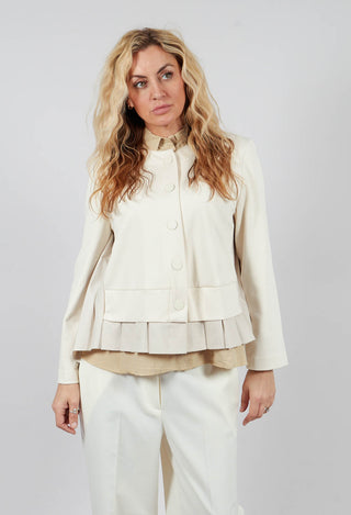 Button Up Statement Jacket in Sandshell