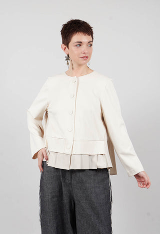Button Up Statement Jacket in Sandshell