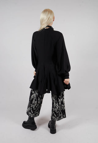 Balloon Sleeve Tunic Dress in Nero