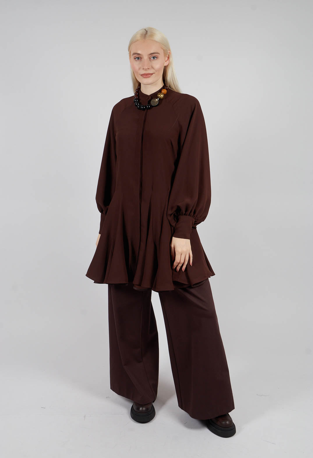 Balloon Sleeve Tunic Dress in Java