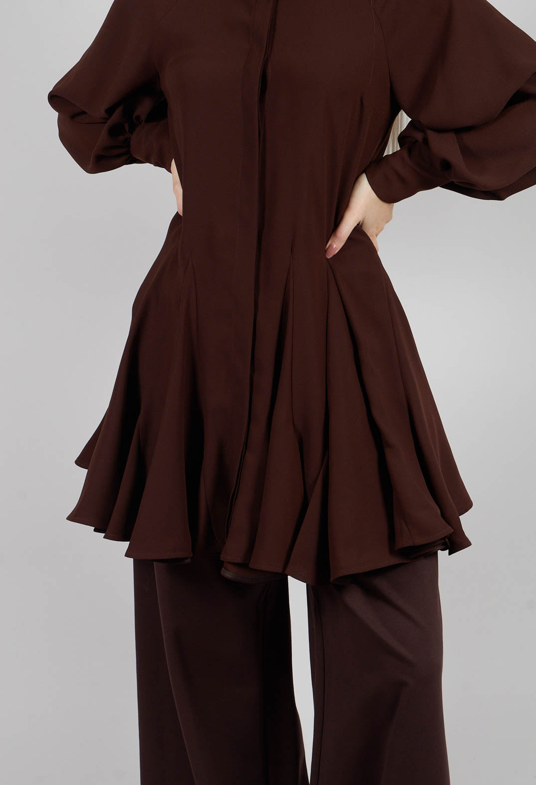 Balloon Sleeve Tunic Dress in Java