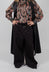 Jersey Wide Leg Trousers with Belt in Nero