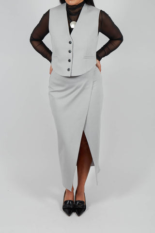 Jersey Pencil Skirt in Perla