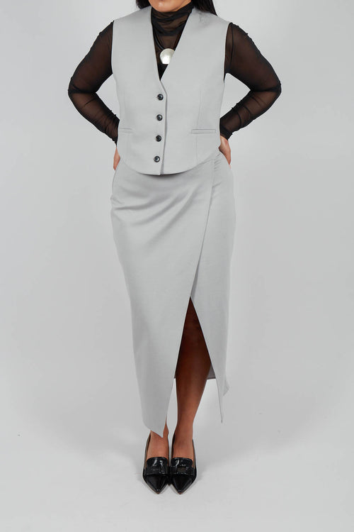 Jersey Pencil Skirt in Perla